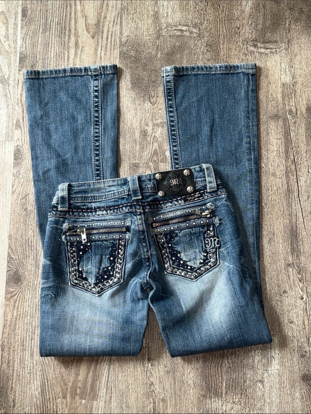 Miss Me Blue Embellished Bootcut Jeans
